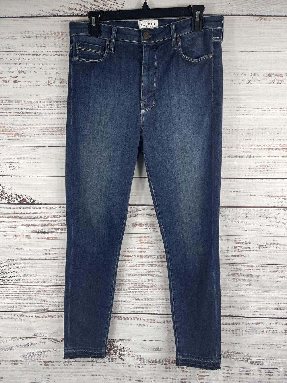 Parker Smith Jeans Womens 10 Blue Skinny 27 Inseam High Rise Stretch Denim Pants